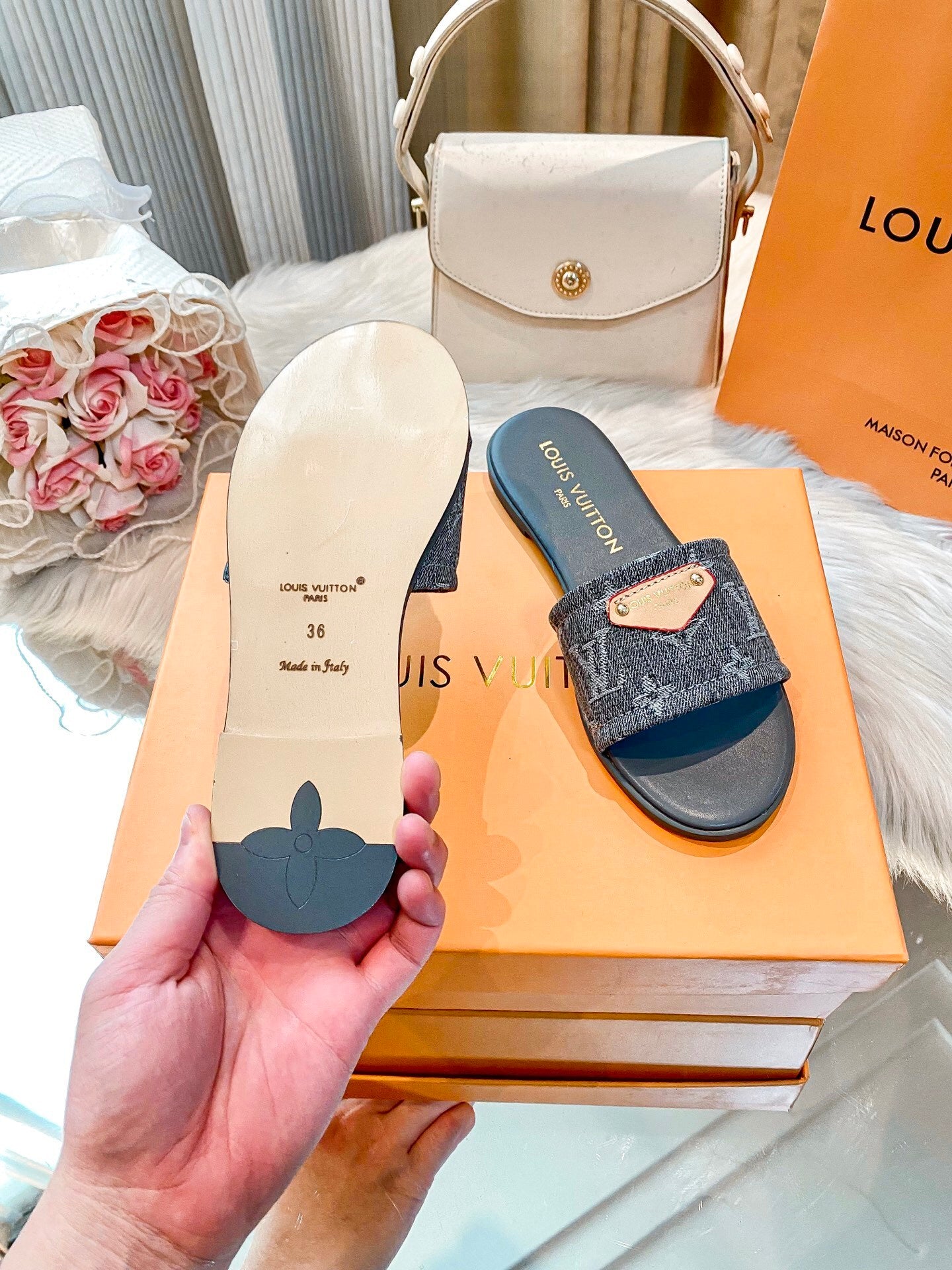 Louis Vuitton Monogram Denim Slide