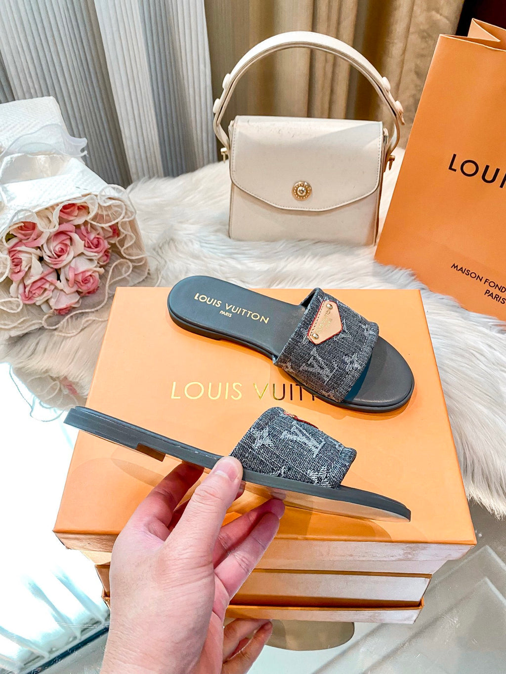 Louis Vuitton Monogram Denim Slide