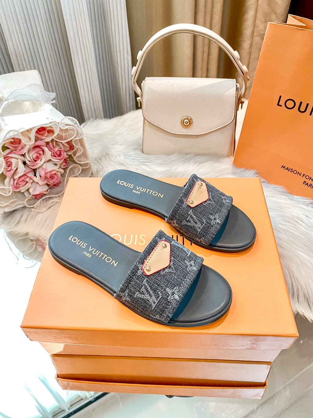 Louis Vuitton Monogram Denim Slide