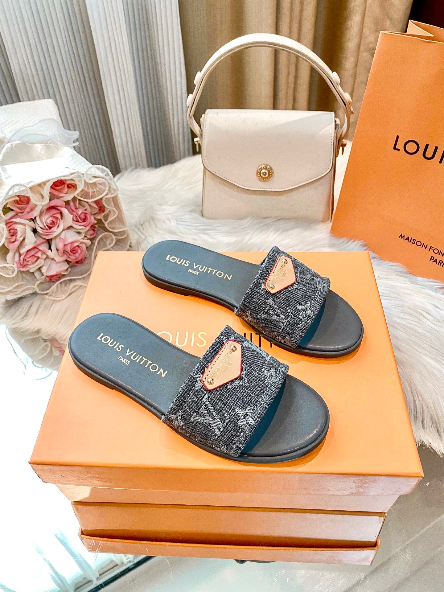 Louis Vuitton Monogram Denim Slide