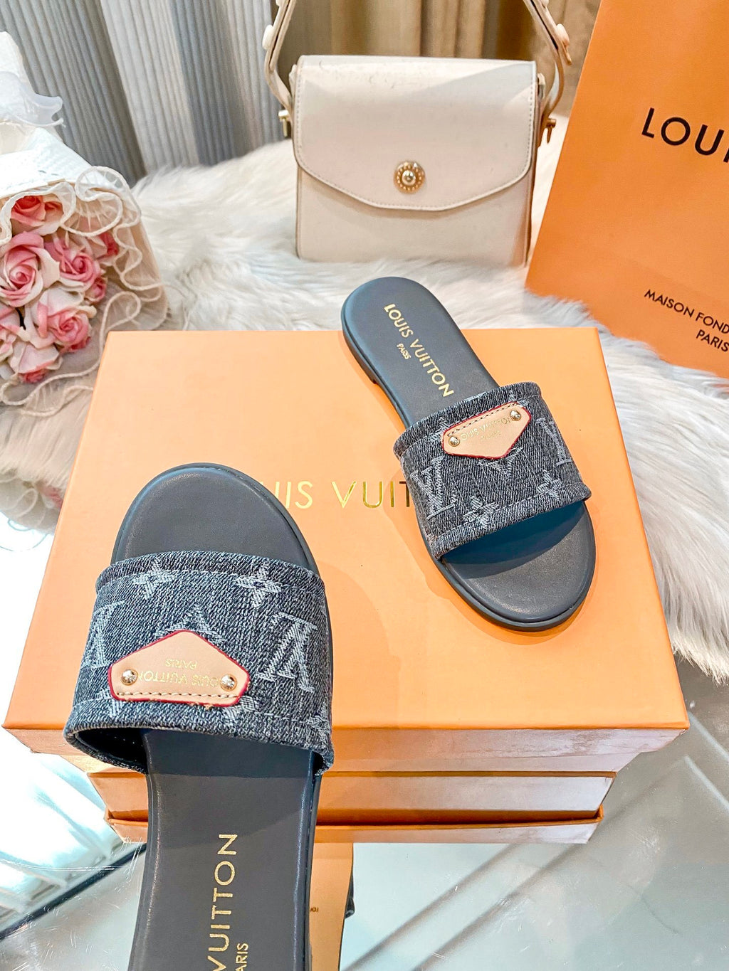 Louis Vuitton Monogram Denim Slide