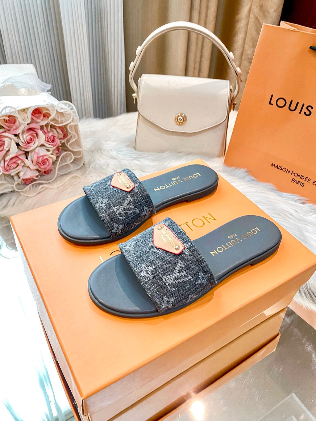 Louis Vuitton Monogram Denim Slide